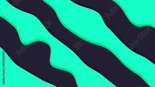 Animated abstract background featuring layered green wavy shapes with dark gradients