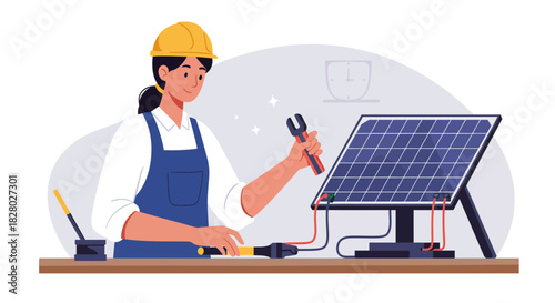 Solar Panel Repair by Technician