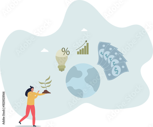 ESG or environmental social governance finance investing.life and employment of people.