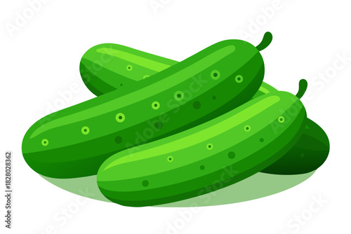 Pile of green cucumbers
