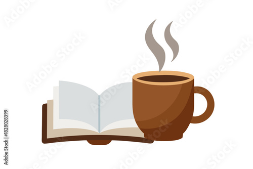 Book and coffee reading