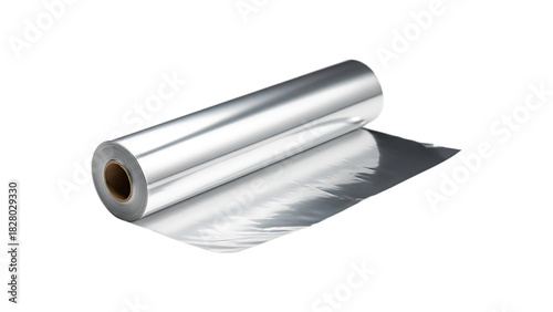 Roll of aluminum foil isolated on transparent background