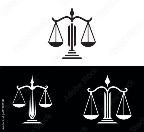 Justice Scale Logo | Elegant Balance Symbol for Law Firms