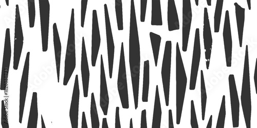 Abstract black and white vertical organic shapes pattern vector