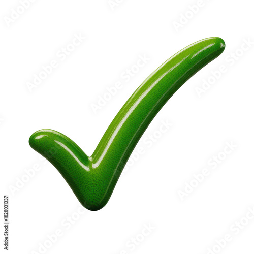 Green check mark icon illustration, design element of acceptance, approval and correctness, isolated on white background in a transparent Png format