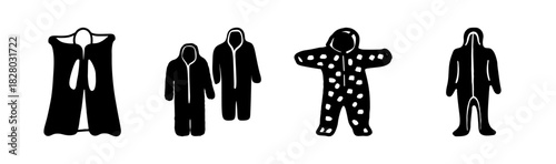 Various protective suits and hooded garments for safety, comfort, and specialized use