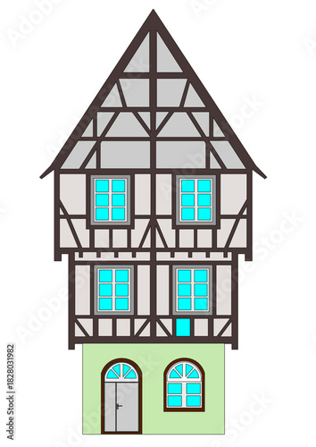 Ściana szachulcowa, drewniana z wypełnieniem tynkowym