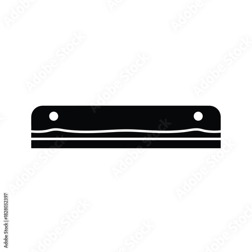 Black horizontal bar with rounded corners and white circles