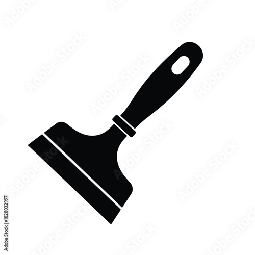Black ice scraper icon on white background tool winter