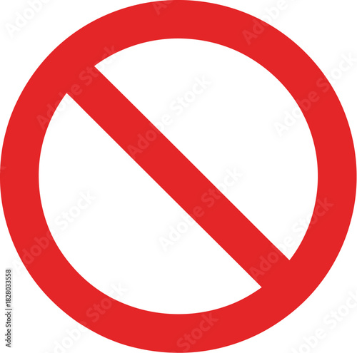 Prohibition Sign A Bold Red Circle with a Diagonal Line, Symbolizing Restriction and Denial