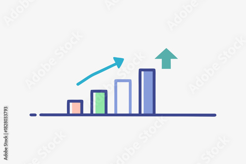 bar chart up down outline icon