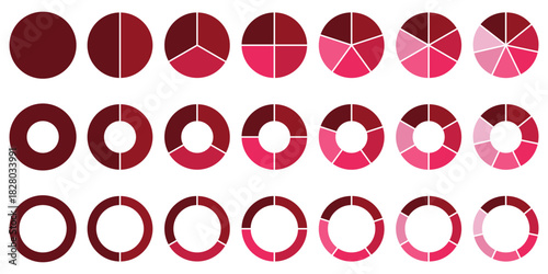 pie chart infographic elements set. Pie charts diagrams. Pie chart for data analysis, business presentation, UI, web design. Vector illustration.