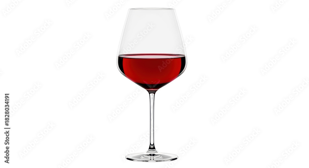 Obraz premium Elegant red wine in a glass isolated PNG, full of flavor and ready to drink on transparent background for celebrations and special occasions