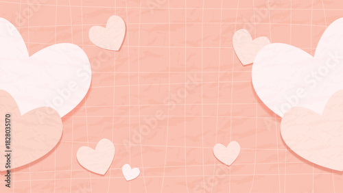 Valentines Day Hearts Background Pastel Pink Texture Minimal.