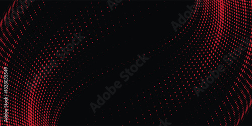 Halftone dots red and blue color pattern gradient grunge texture background black. Dot pop art comic sport style vector.