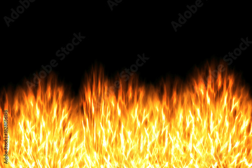 Fire on Black Background