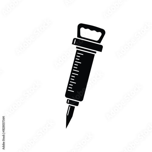 Black jackhammer icon on white background tool construction