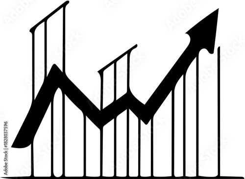 Economic Growth Vector  Minimalist Rising Arrow 