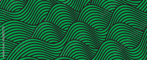 farm green banner, organic abstract background with fields. wavy green lines, natural organic products. ecology background. striped farmer green Pattern. eps 10