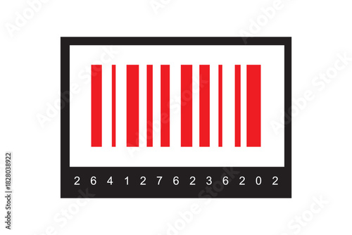 Realistic Barcode icon. Barcode vector icon. Trendy bar code for web icon. Abstract barcode vector icon illustration. Barcode icon illustration material with numbers.