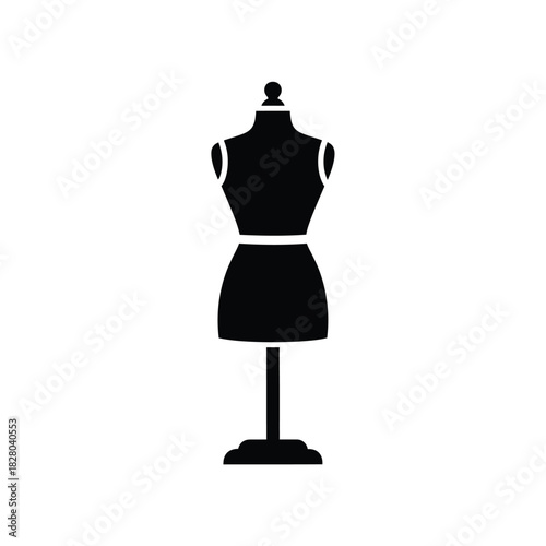 Black mannequin torso on stand icon dressform dummy