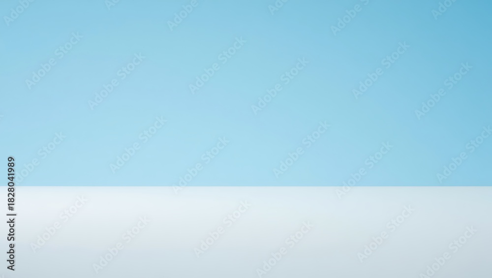 Fototapeta premium Minimalist light blue sky and white surface background