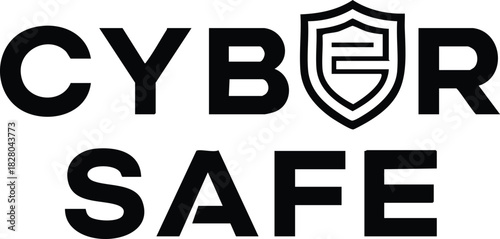 Cybersecurity Safety and Digital Protection Awareness with Shield Symbol Assurance Graphic