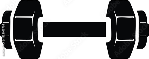 Dumbbell vector illustration for fitness enthusiasts and strength training workouts equipment design