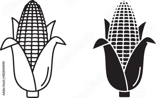  a corn cob silhouette vector