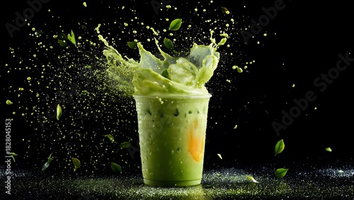 Taste the rainbow of refreshment! Bold green, creamy white, and golden yellow swirl into your new favorite boba.