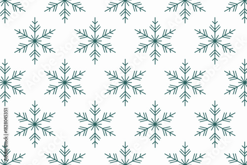 A repeating pattern of blue snowflakes on a white background.