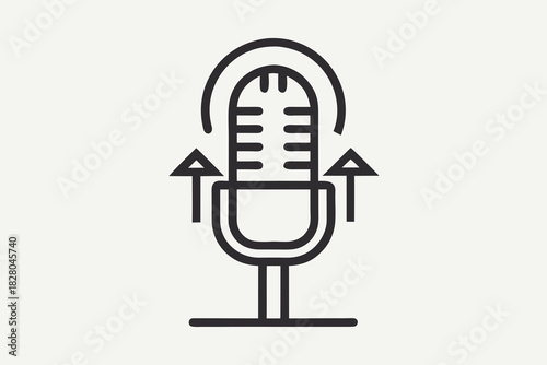 mic arrow upward outline  