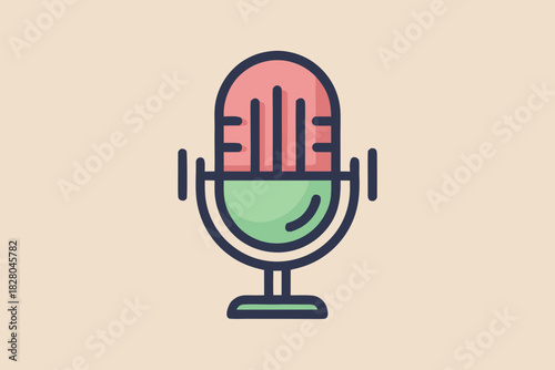 mic sound bar lines outline  