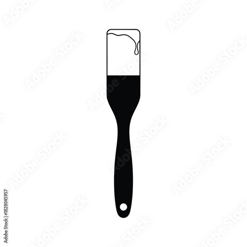 Black paint brush with dripping black paint tool