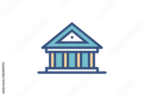 bank roof outline icon  