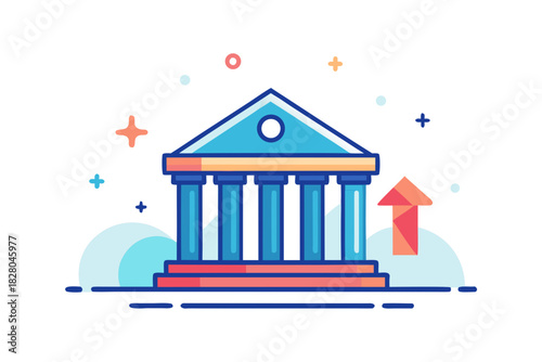 bank building silhouette classical bank facade