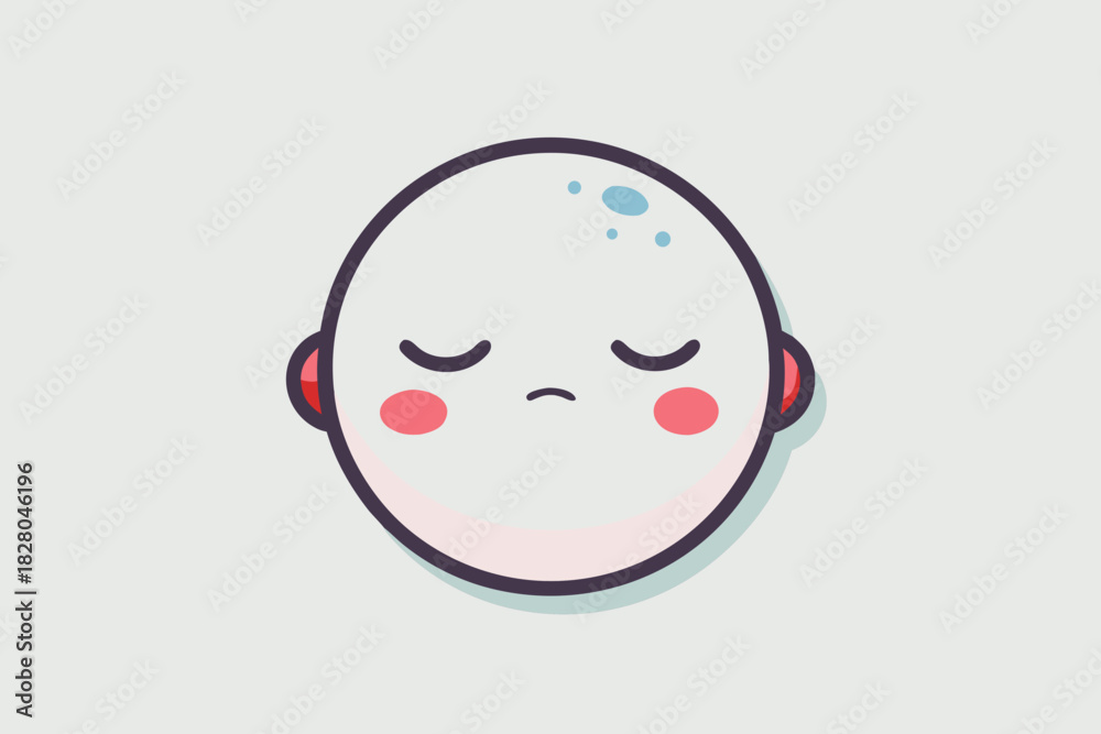 Fototapeta premium sleepy face circular outline icon