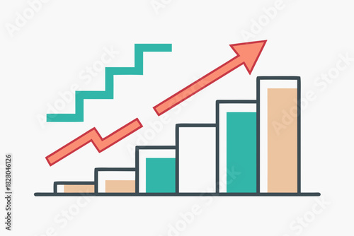 stair step growth bars icon
