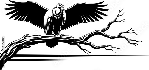 Howling Raven Silhouette Art