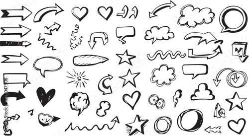 Hand Drawn Scatch Doodle Vector Elements Design