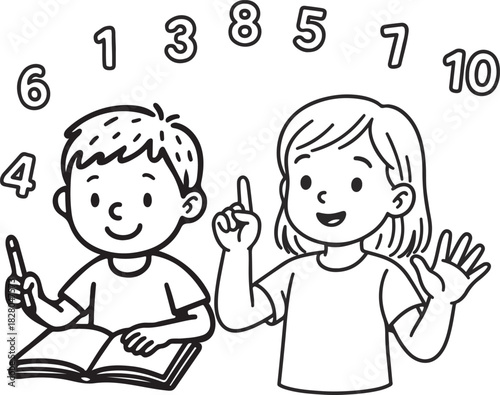 Cute Kids Learning Math
