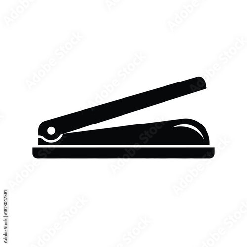 Black paper punch icon on white background office tool