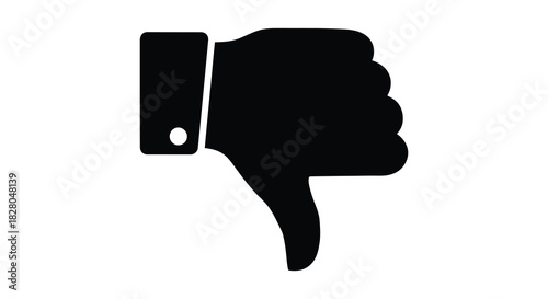 Hand gesture thumbs down sign of disapproval silhouette