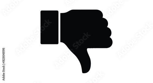 Thumb down gesture hand sign of disapproval negative feedback silhouette