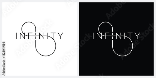 infinity letter mark logo design graphic vector,  typography font text wordmark infinity, typography text infinity logo concept