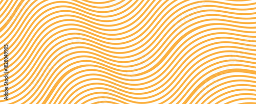 Yellow instant noodle, pasta and spaghetti texture with geometric wavy lines. Ramen, pasta vector pattern. Background abstract food illustration. eps 10