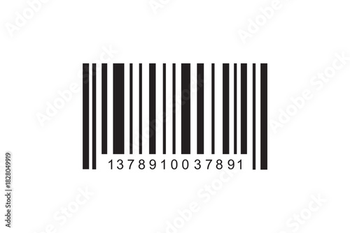 Barcode on white background. A clean barcode icon for scanning and product identification, perfect for e-commerce platforms and retail applications.