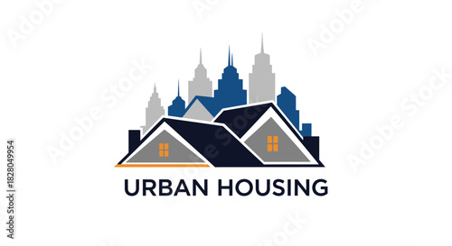 A logo depicts urban housing with stylized rooftops and a city skyline.