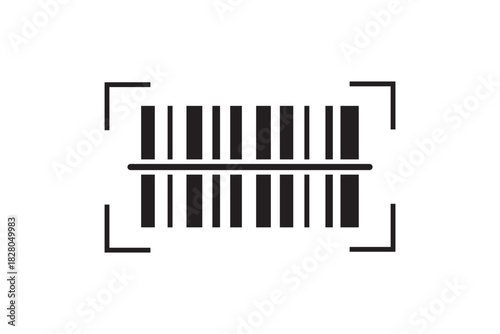 Barcode on white background. A clean barcode icon for scanning and product identification, perfect for e-commerce platforms and retail applications.