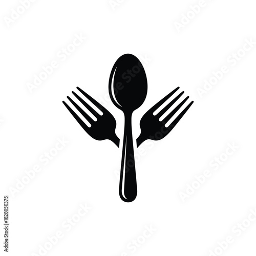 Cutlery Icon Vector: Spoon and Forks for Restaurant, Food, or Dining